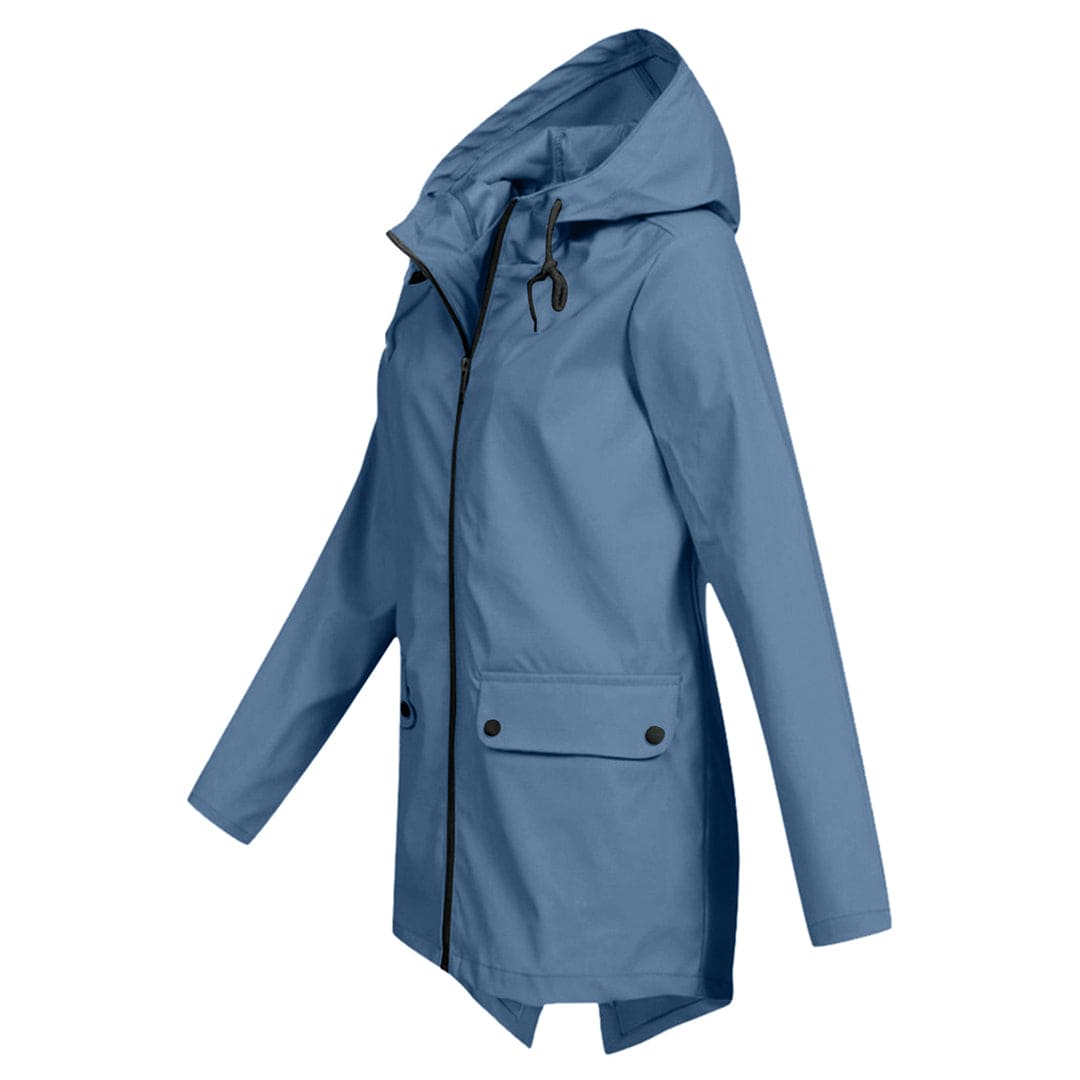 Women's Hooded Zip-Up Parka Jacket with Pockets