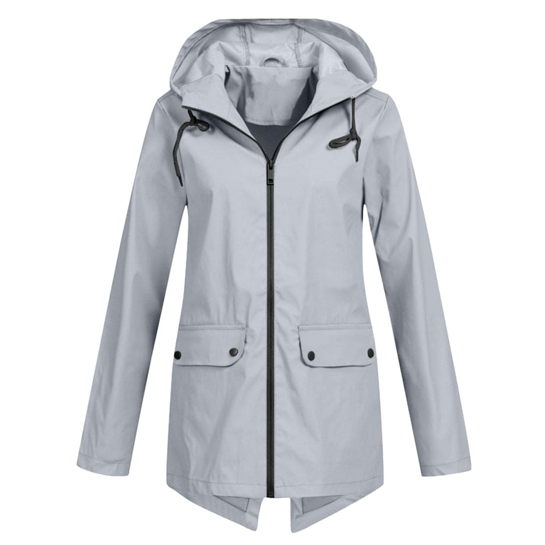 Women's Hooded Zip-Up Parka Jacket with Pockets