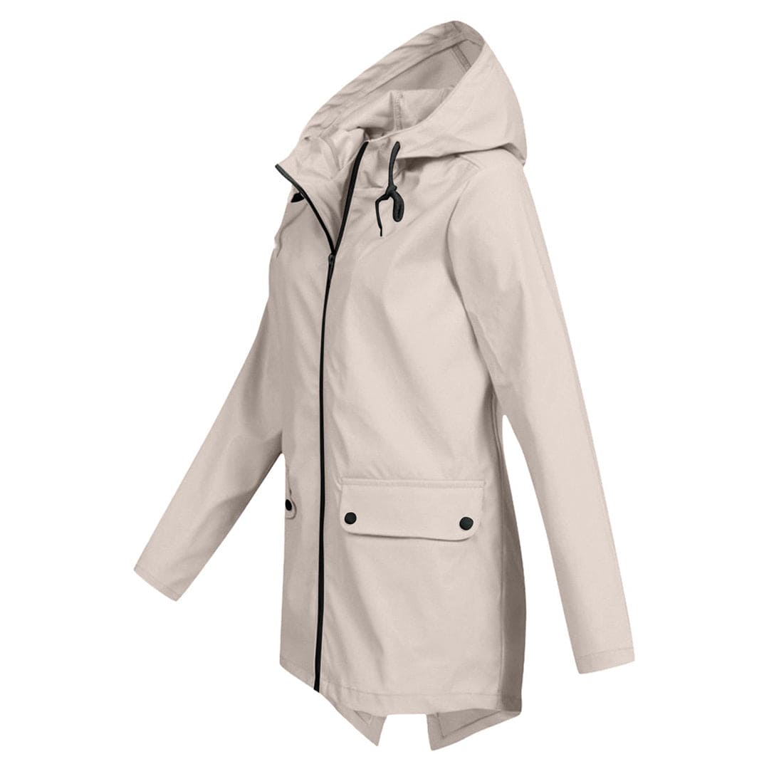Women's Hooded Zip-Up Parka Jacket with Pockets