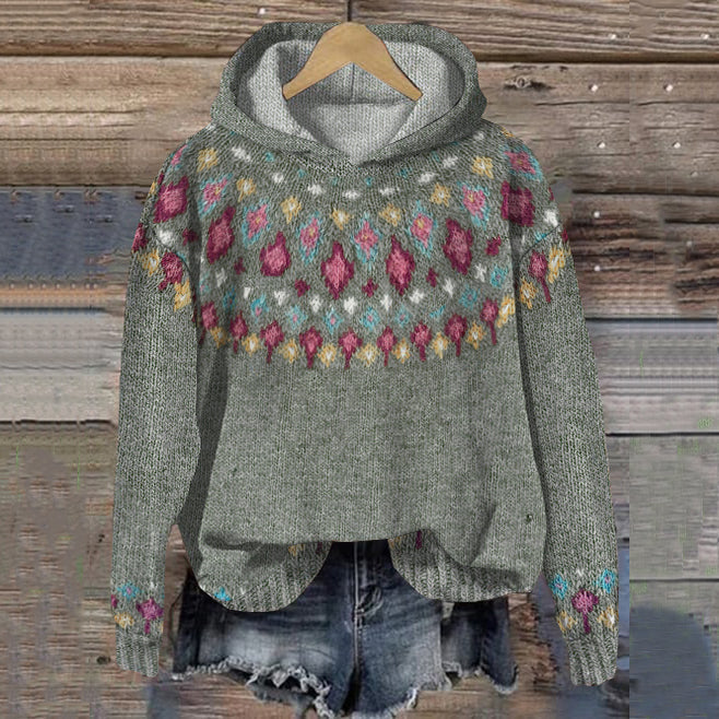 Women's Fair Isle Knit Hooded Jumper