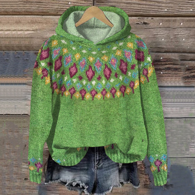 Women's Fair Isle Knit Hooded Jumper