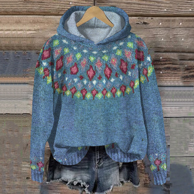 Women's Fair Isle Knit Hooded Jumper