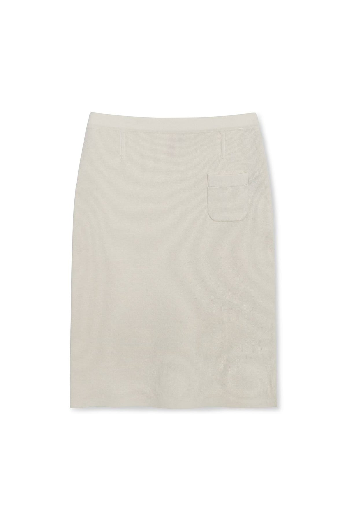 Women's Knee-Length Elasticated Pencil Skirt in Cream