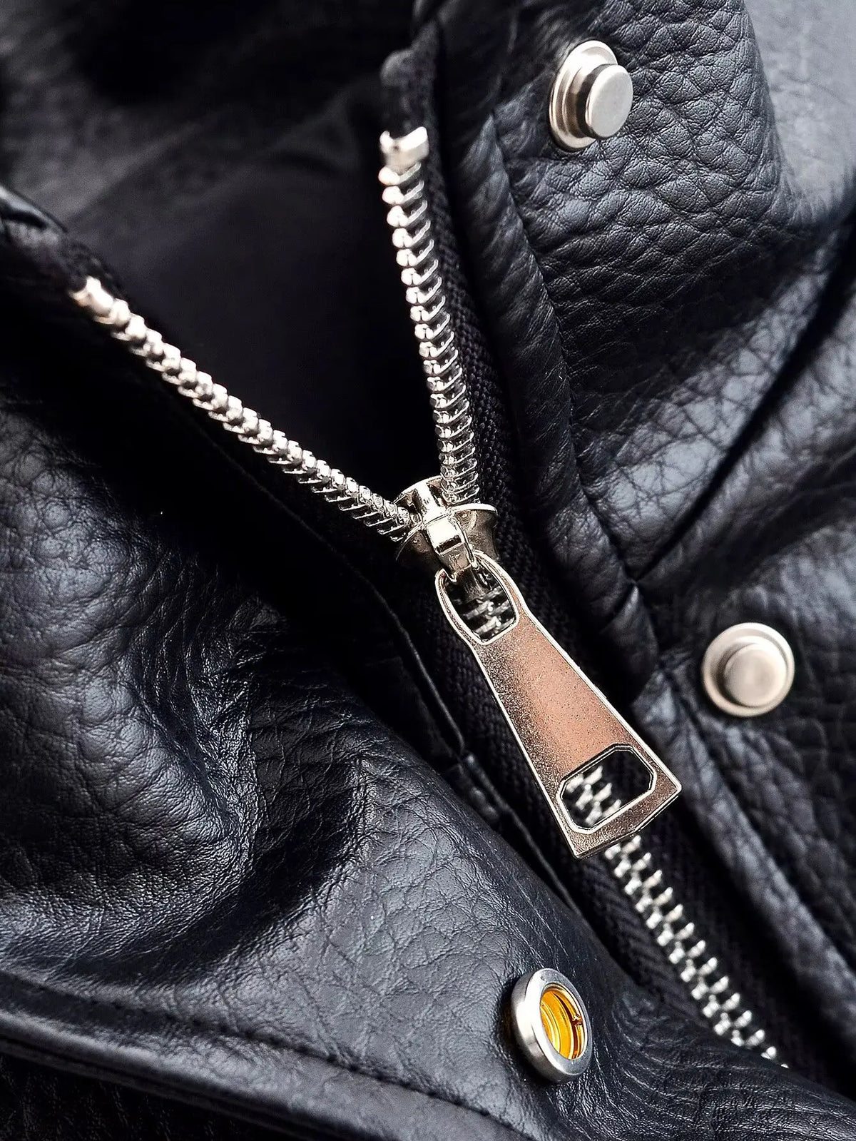 Women's Faux Leather Drawstring Waist Jacket in Black