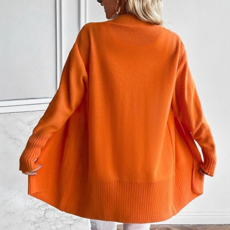 Women's Longline Open-Front Cardigan with Pockets