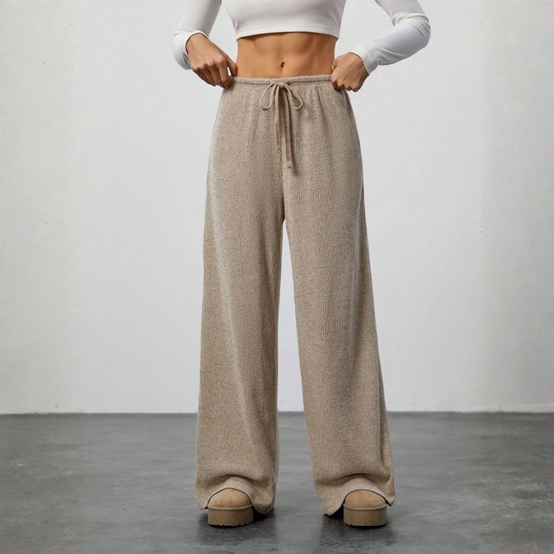 Women's Drawstring Wide-Leg Lounge Trousers