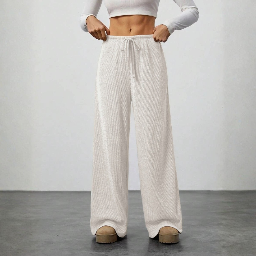 Women's Drawstring Wide-Leg Lounge Trousers