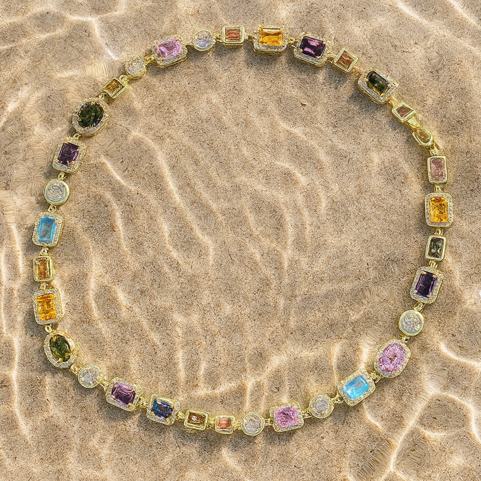 Women's Multi Gemstone Collar Necklace