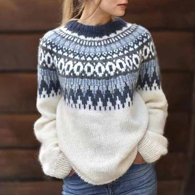 Women's Nordic Fair Isle Yoke Wool-Look Jumper