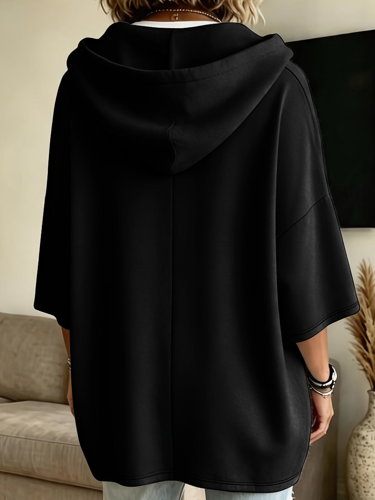 Women's Oversized Batwing Hoodie with Pockets