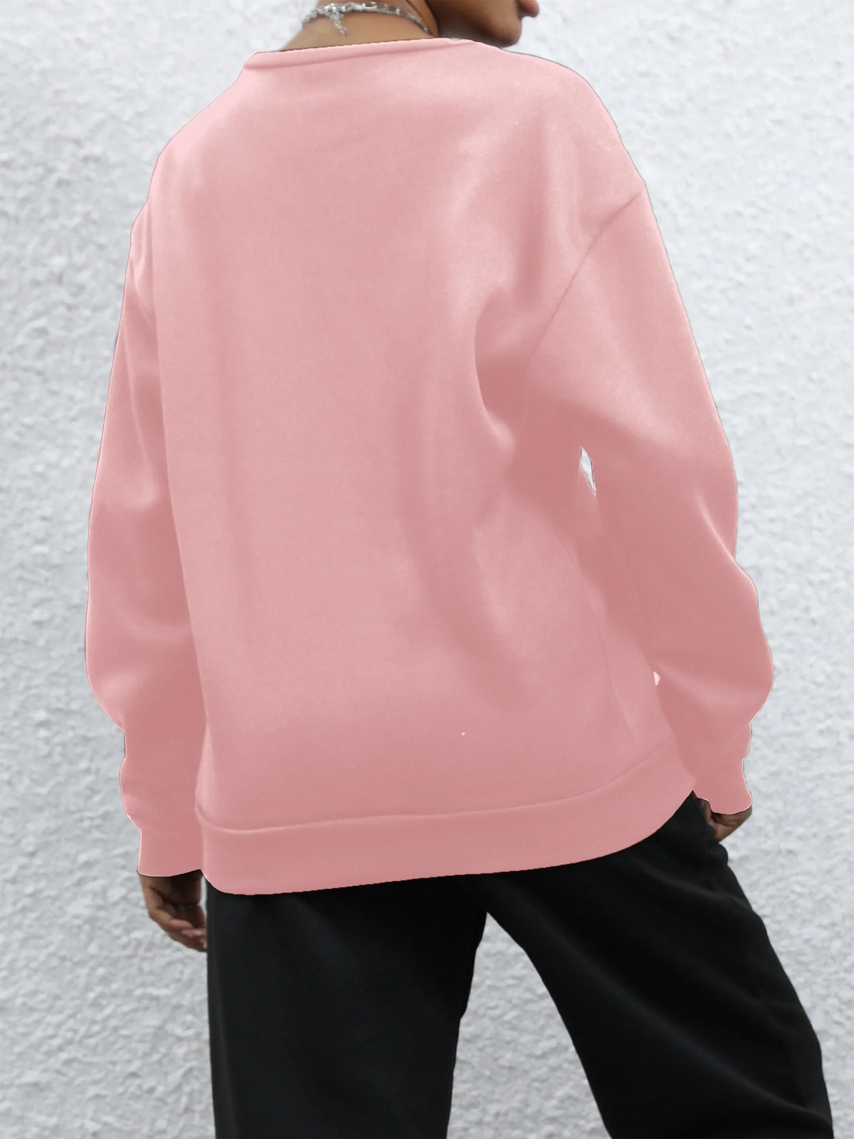 Women's Christmas Jumper Gingerbread Print Oversized in Pink