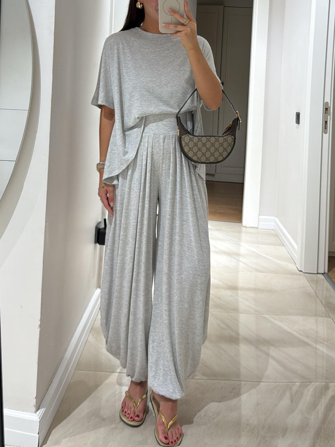 Women's Oversized T-Shirt & Wide-Leg Trouser Lounge Set