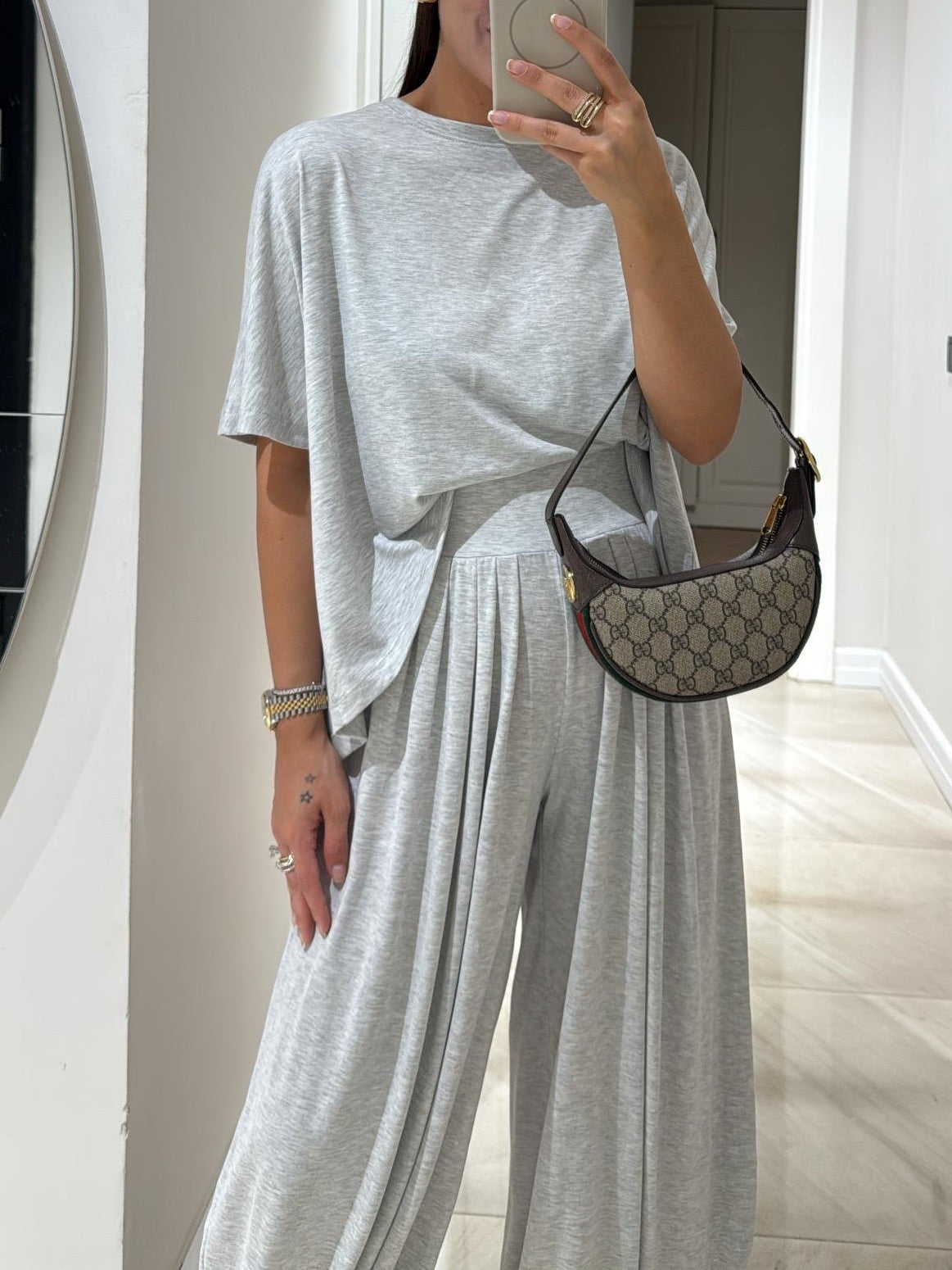 Women's Oversized T-Shirt & Wide-Leg Trouser Lounge Set