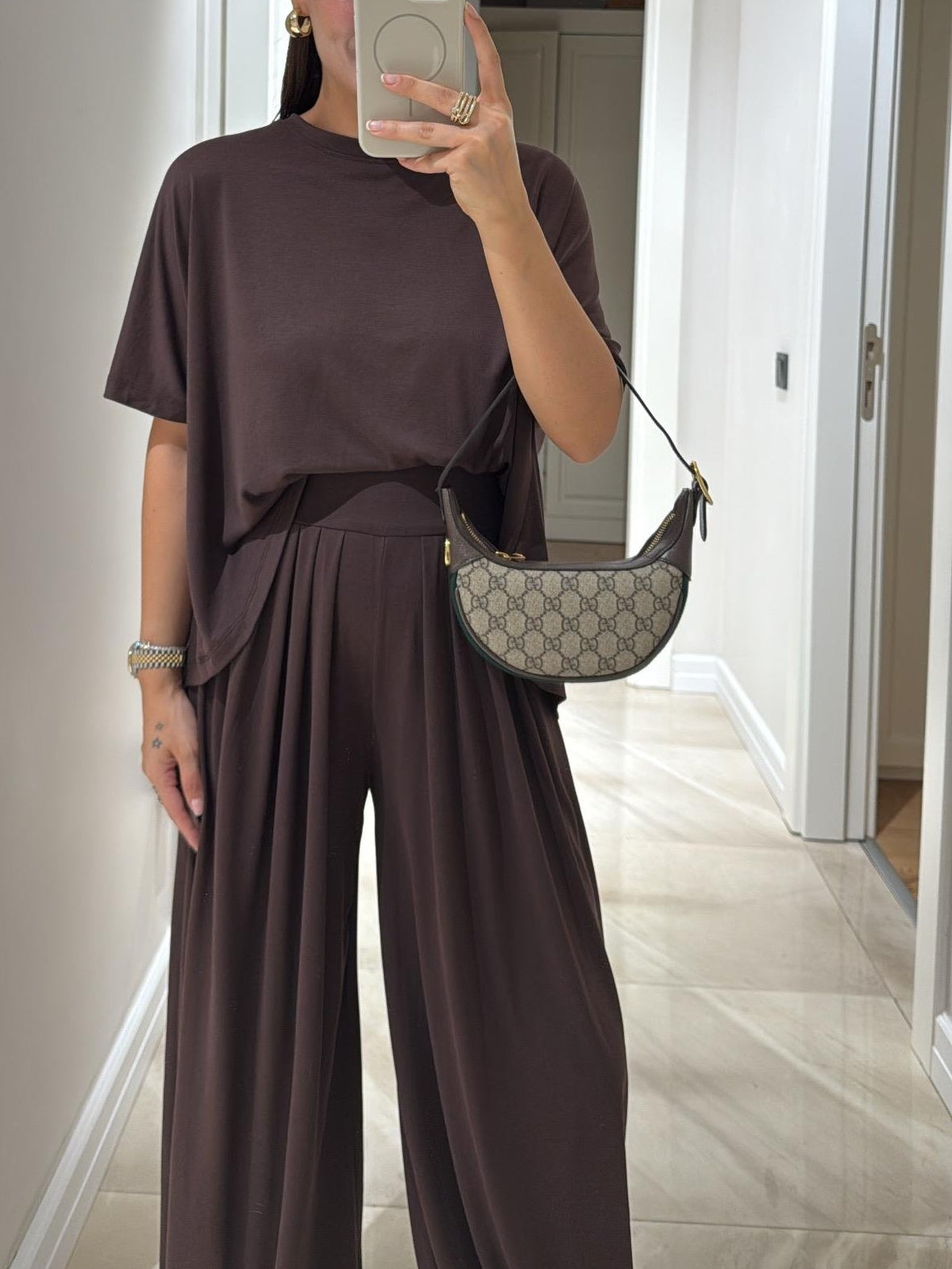 Women's Oversized T-Shirt & Wide-Leg Trouser Lounge Set