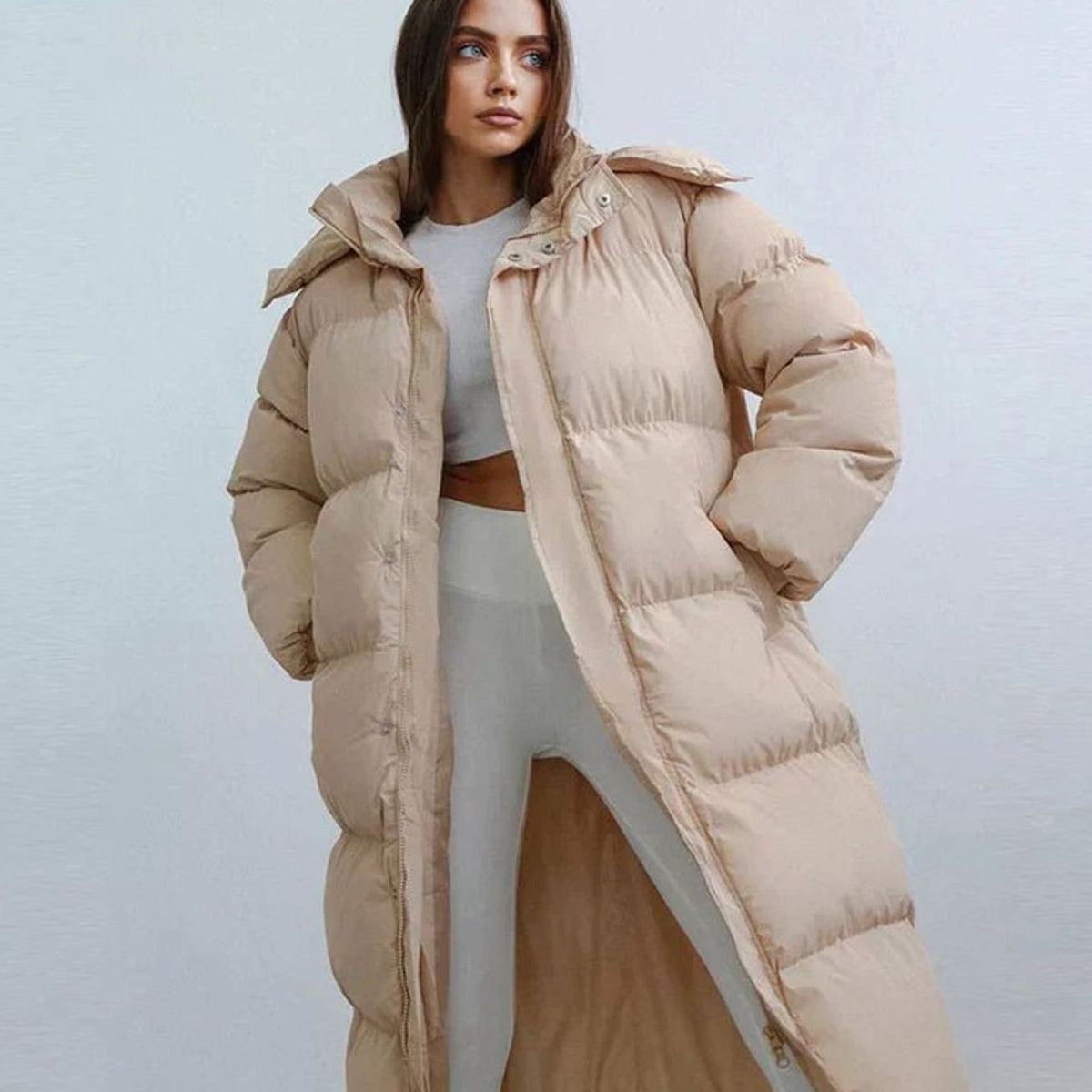 Women's Oversized Hooded Maxi Puffer Coat
