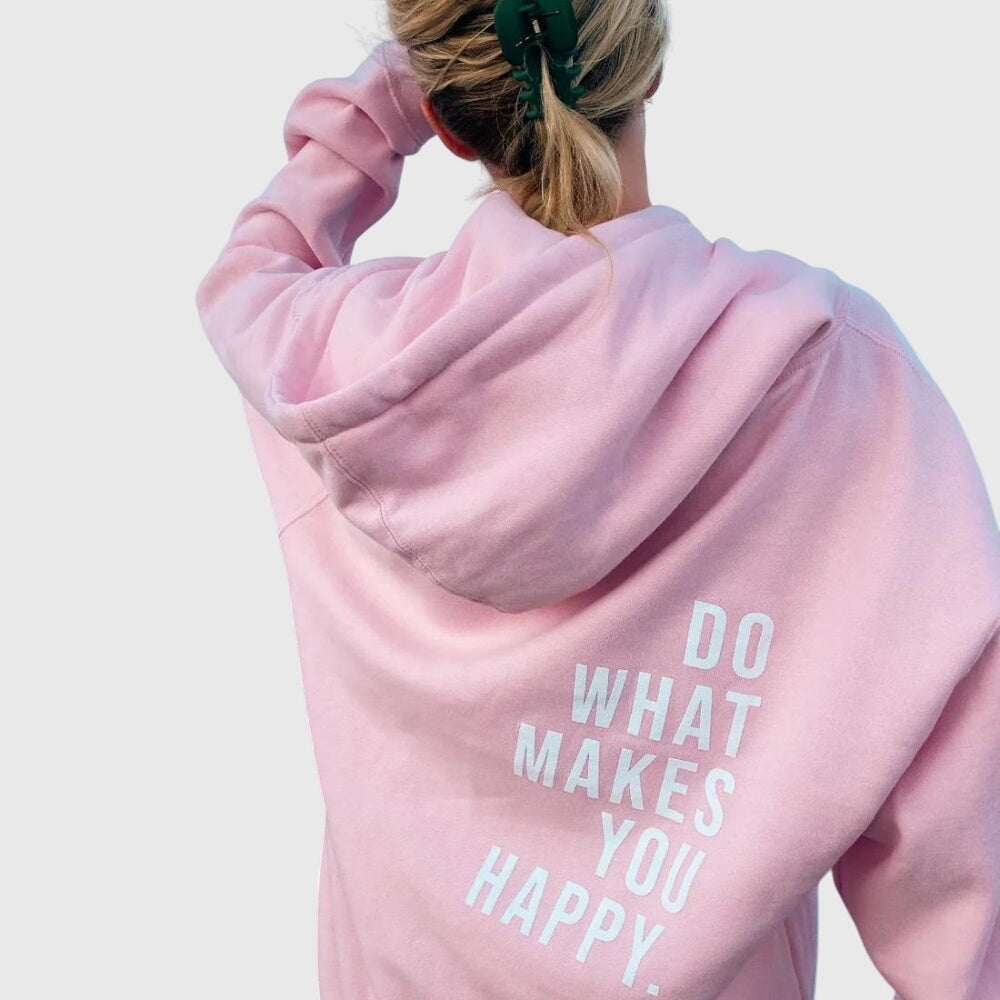 Women's Oversized Slogan Back Print Hoodie