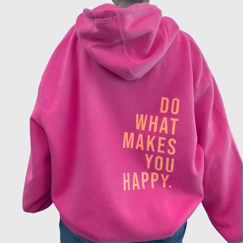Women's Oversized Slogan Back Print Hoodie