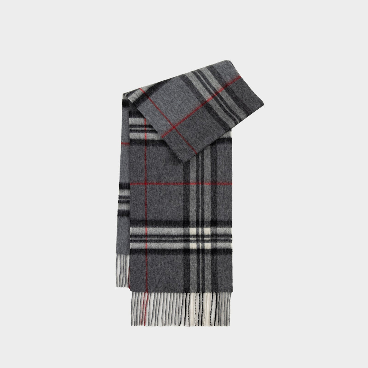 Women's Long Check Scarf with Fringe