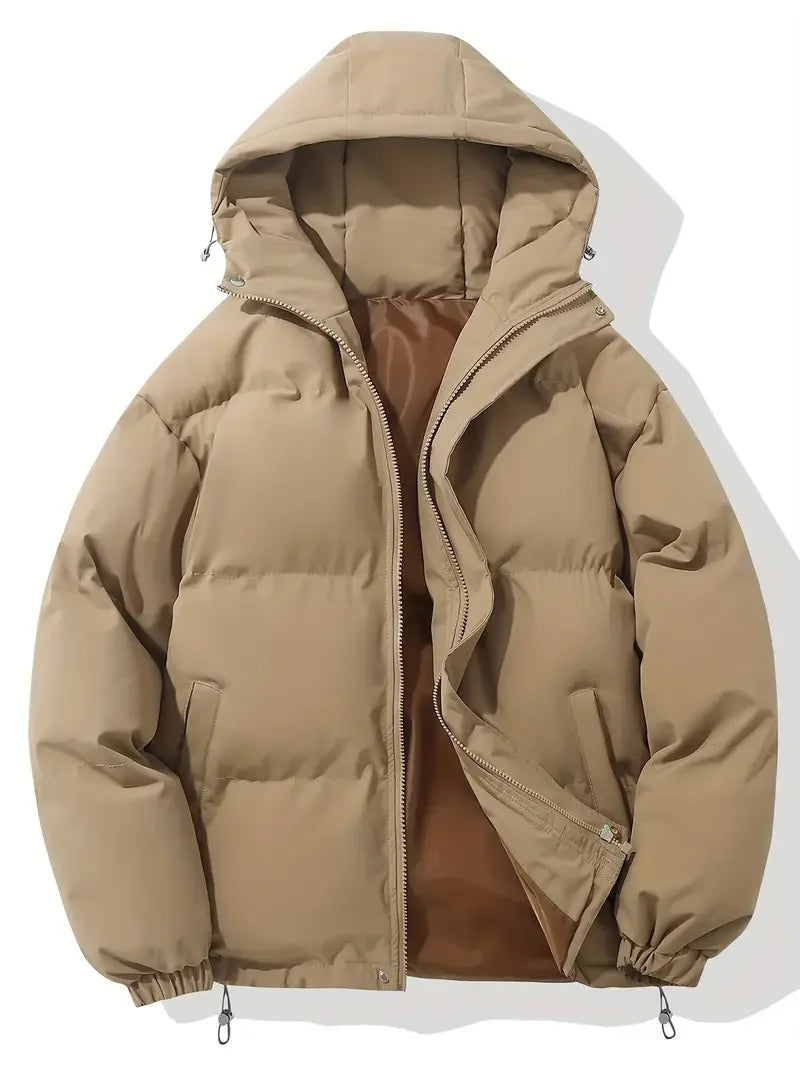 Women's Hooded Puffer Jacket with Zip