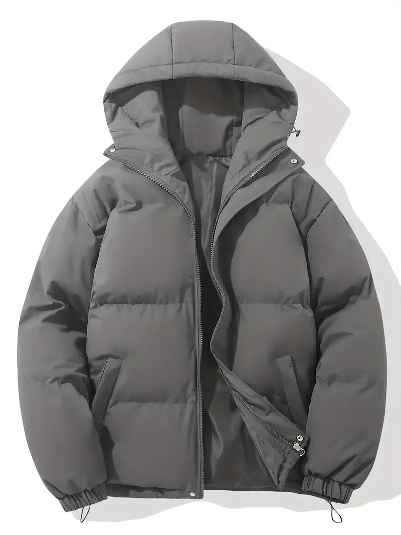 Women's Hooded Puffer Jacket with Zip