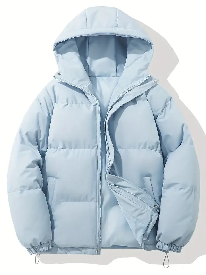 Women's Hooded Puffer Jacket with Zip
