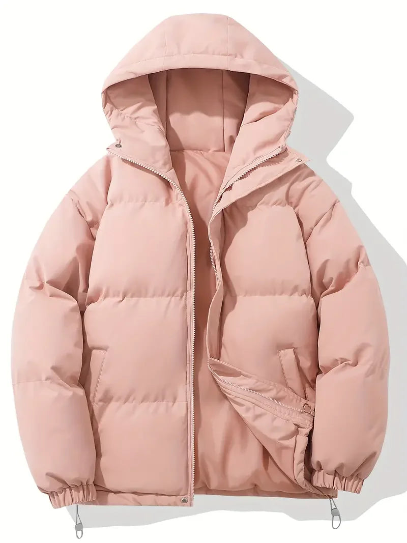 Women's Hooded Puffer Jacket with Zip