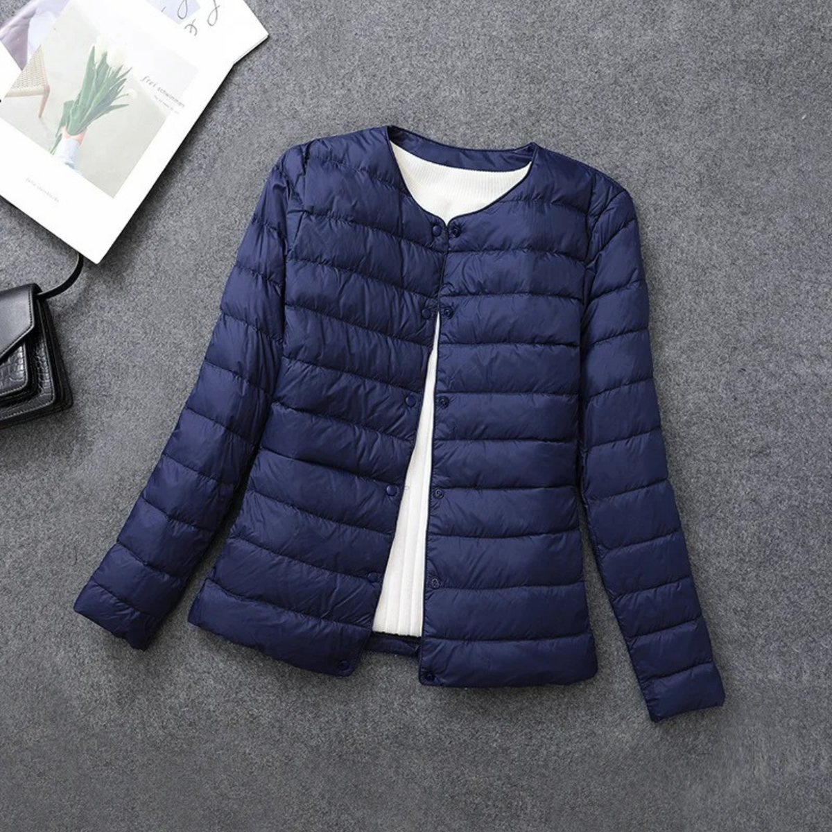 Women's Lightweight Collarless Quilted Puffer Jacket