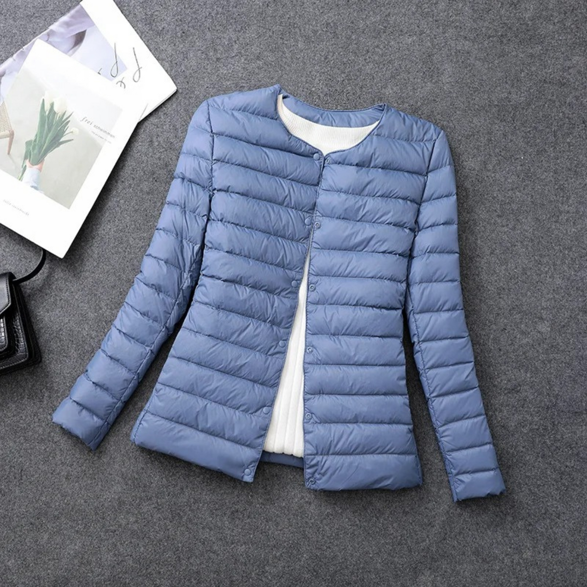 Women's Lightweight Collarless Quilted Puffer Jacket