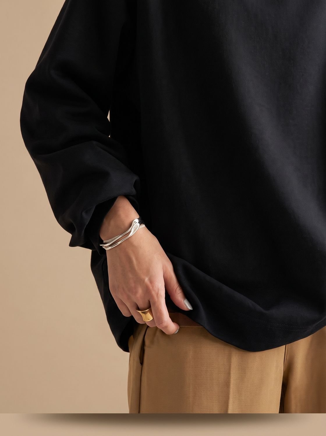 Women's Relaxed Fit Funnel Neck Long Sleeve Top