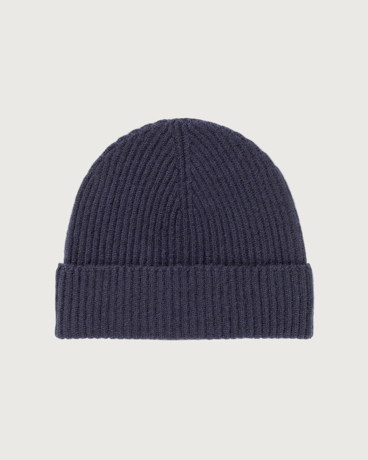 Women's Classic Ribbed Cuffed Beanie in Navy
