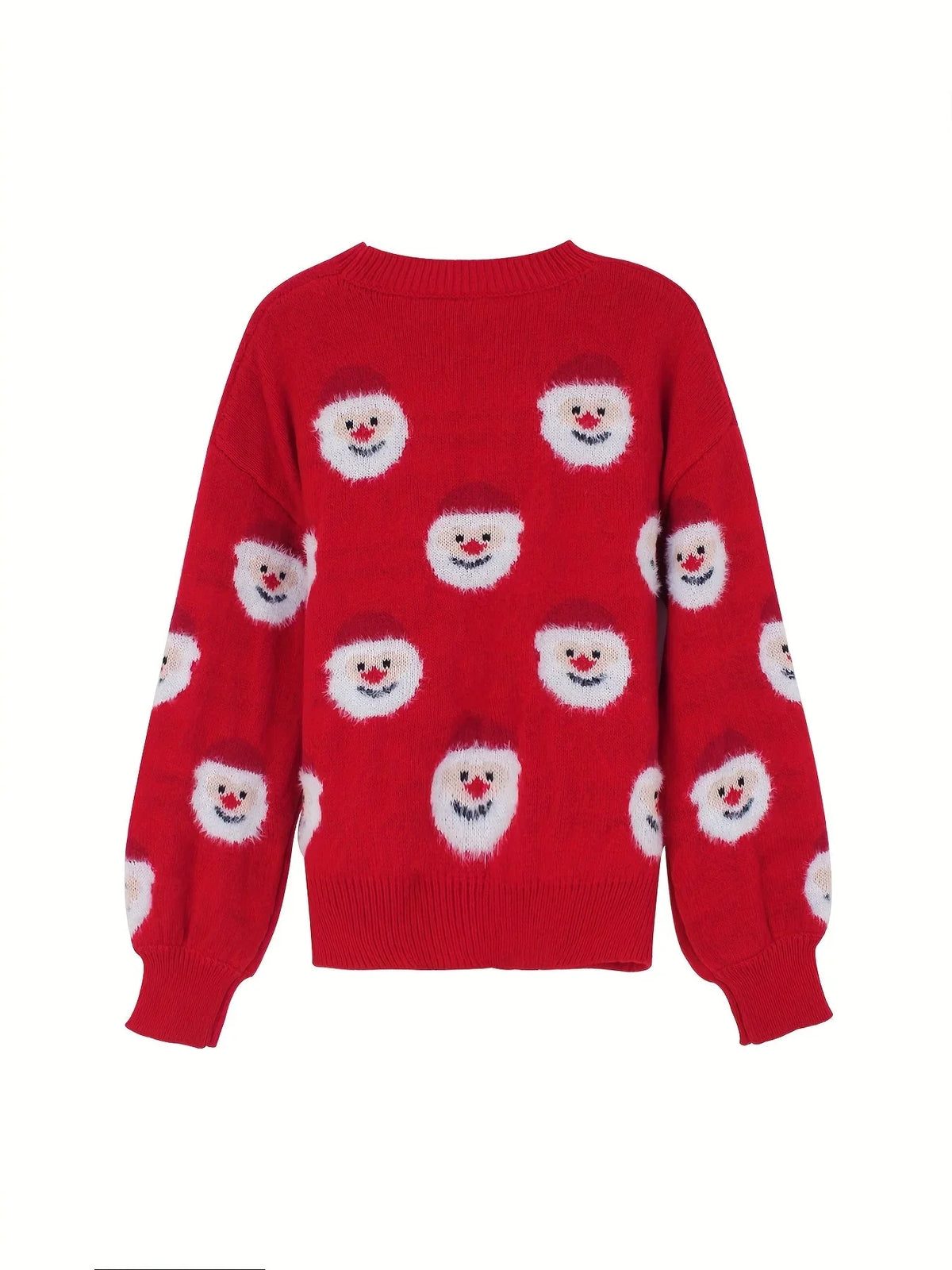 Women's Christmas Jumper Fluffy Santa Oversized in Red