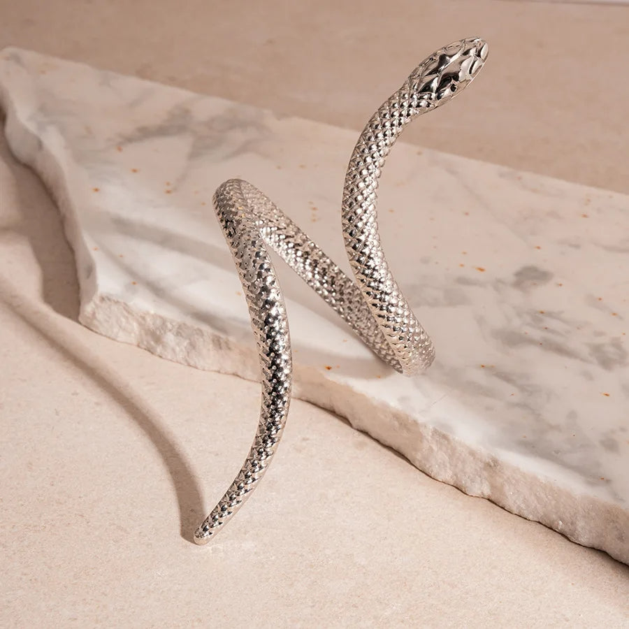 Women's Serpent Cuff Bracelet and Ring Set