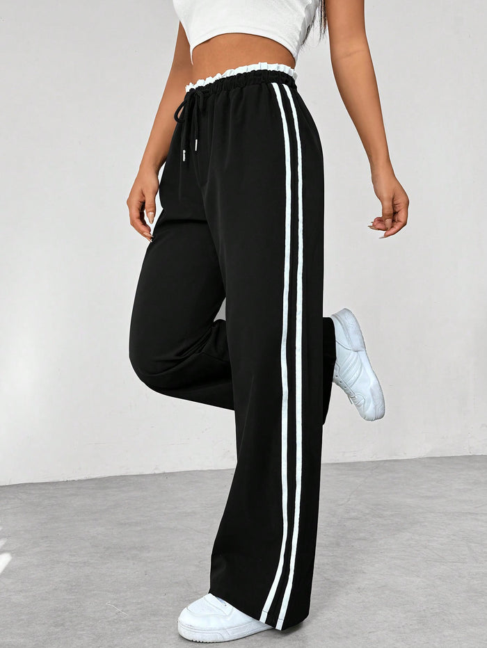 Women's Side Stripe Elastic Waist Track Trousers