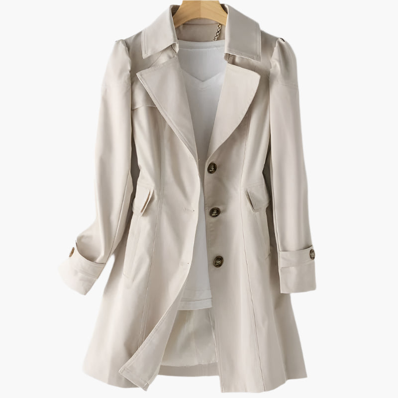 Women's Single-Breasted Lapel Trench Coat