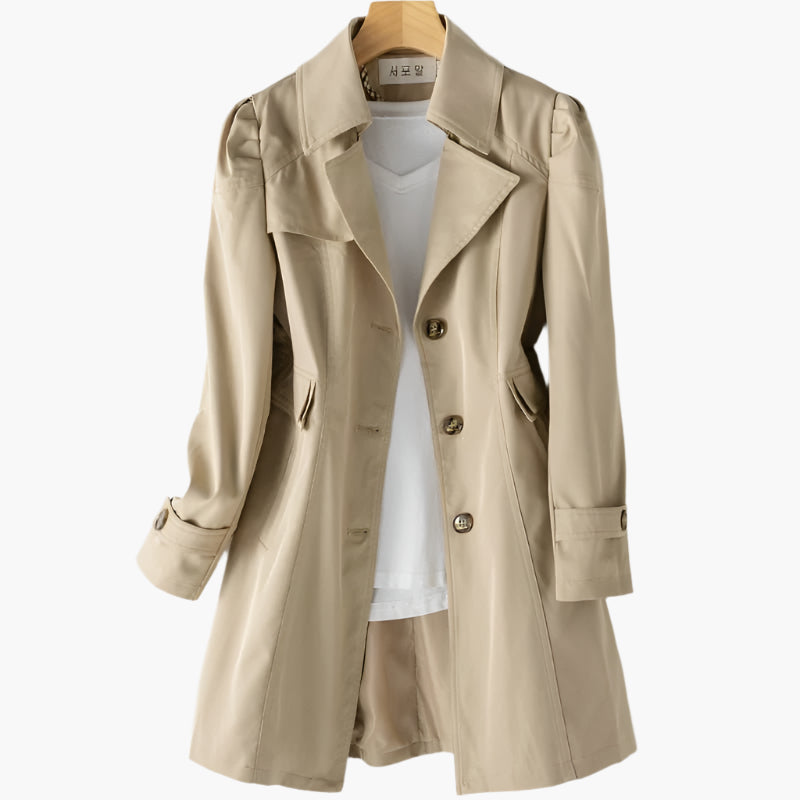 Women's Single-Breasted Lapel Trench Coat