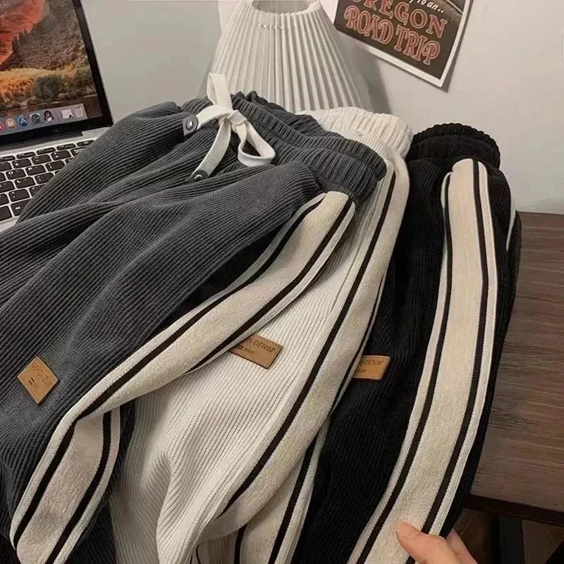 Women's Striped Wide-Leg Joggers
