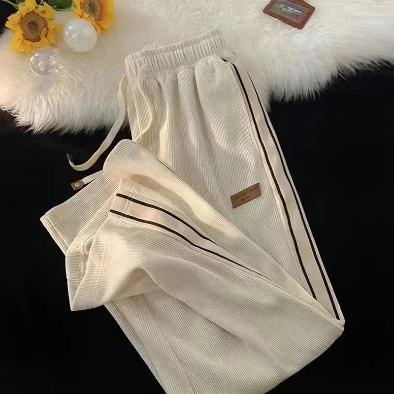 Women's Striped Wide-Leg Joggers