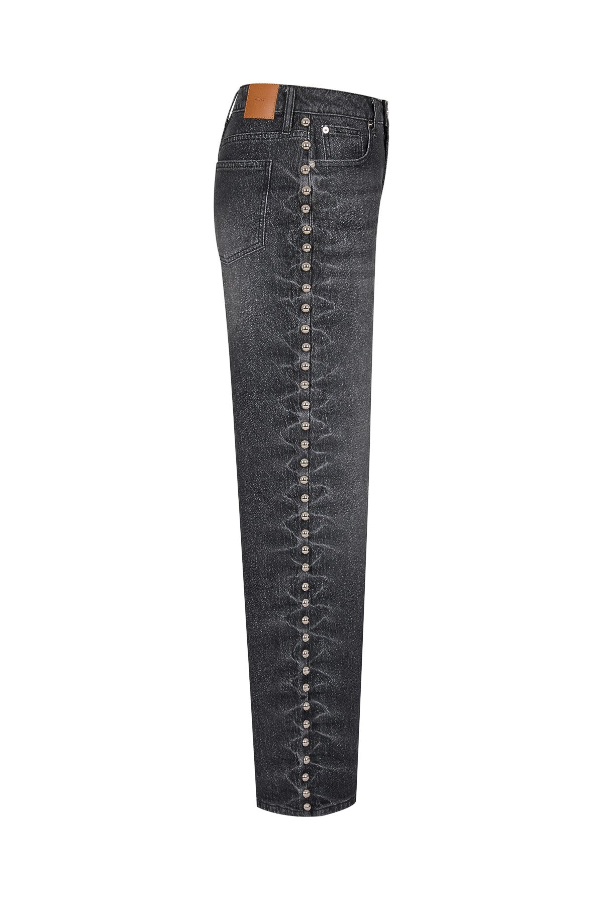 Women's Studded Wide-Leg Jeans in Black