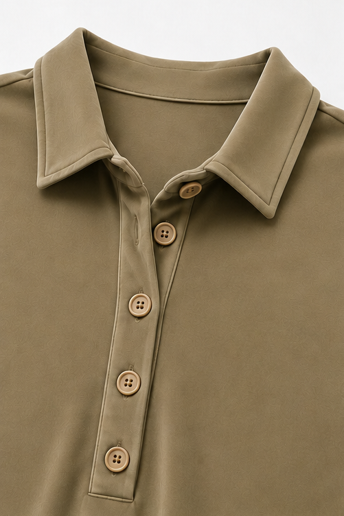 Women's Textured Button-Up Shirt & Wide-Leg Trouser Set