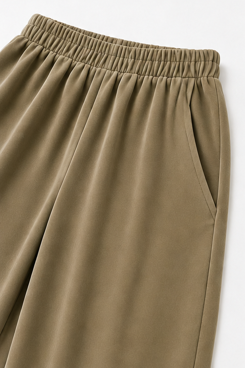 Women's Textured Button-Up Shirt & Wide-Leg Trouser Set