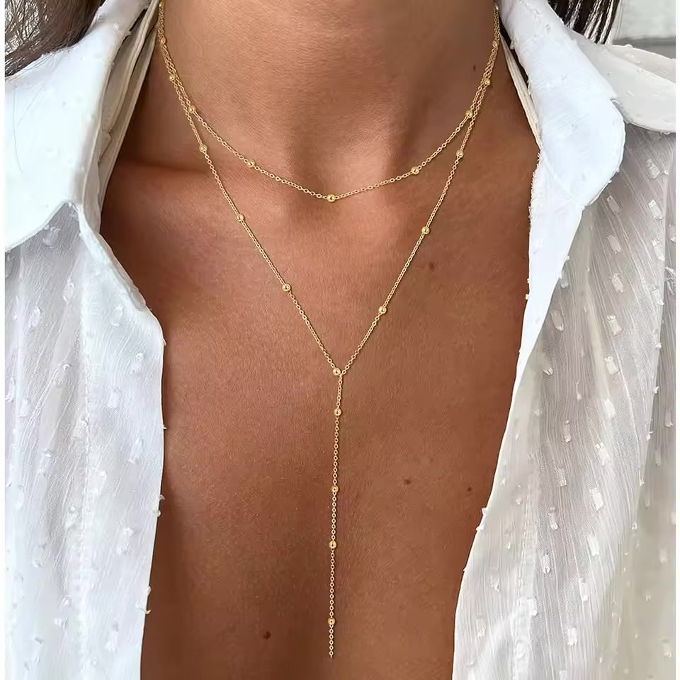 Women's Triple-Layer Lariat Chain Necklace