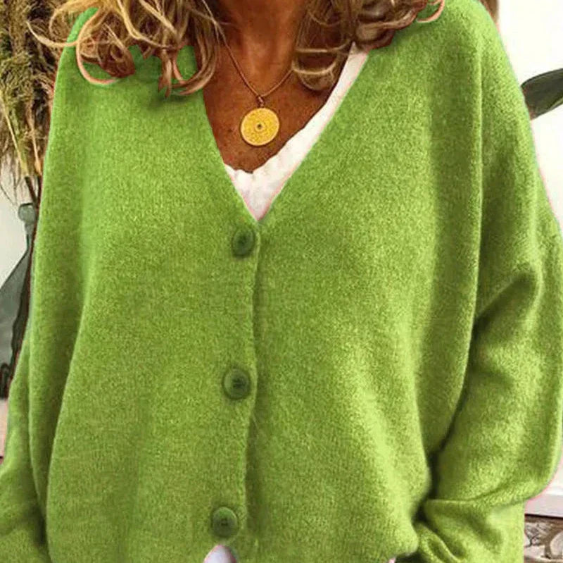 Women's V-Neck Button Knit Cardigan