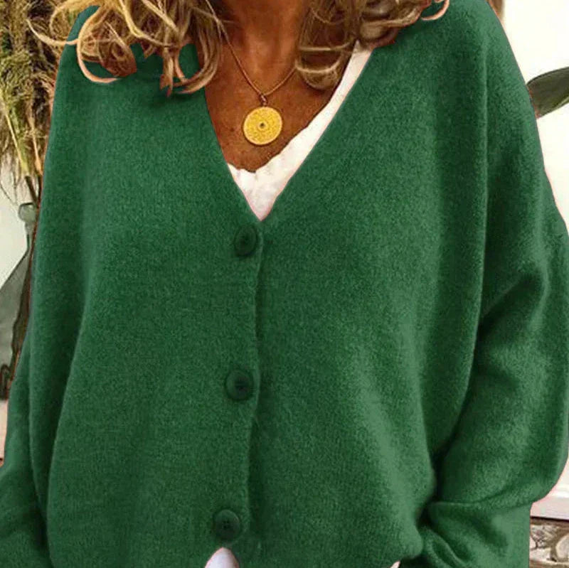 Women's V-Neck Button Knit Cardigan