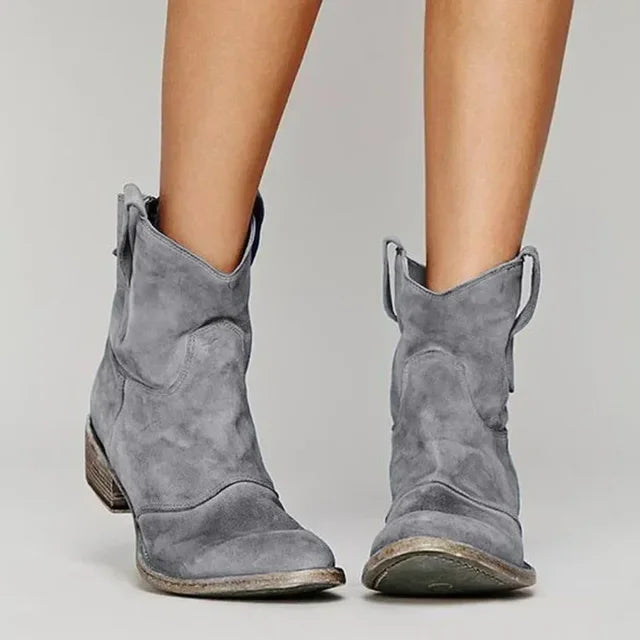 Women's Western Faux Suede Slouch Ankle Boots