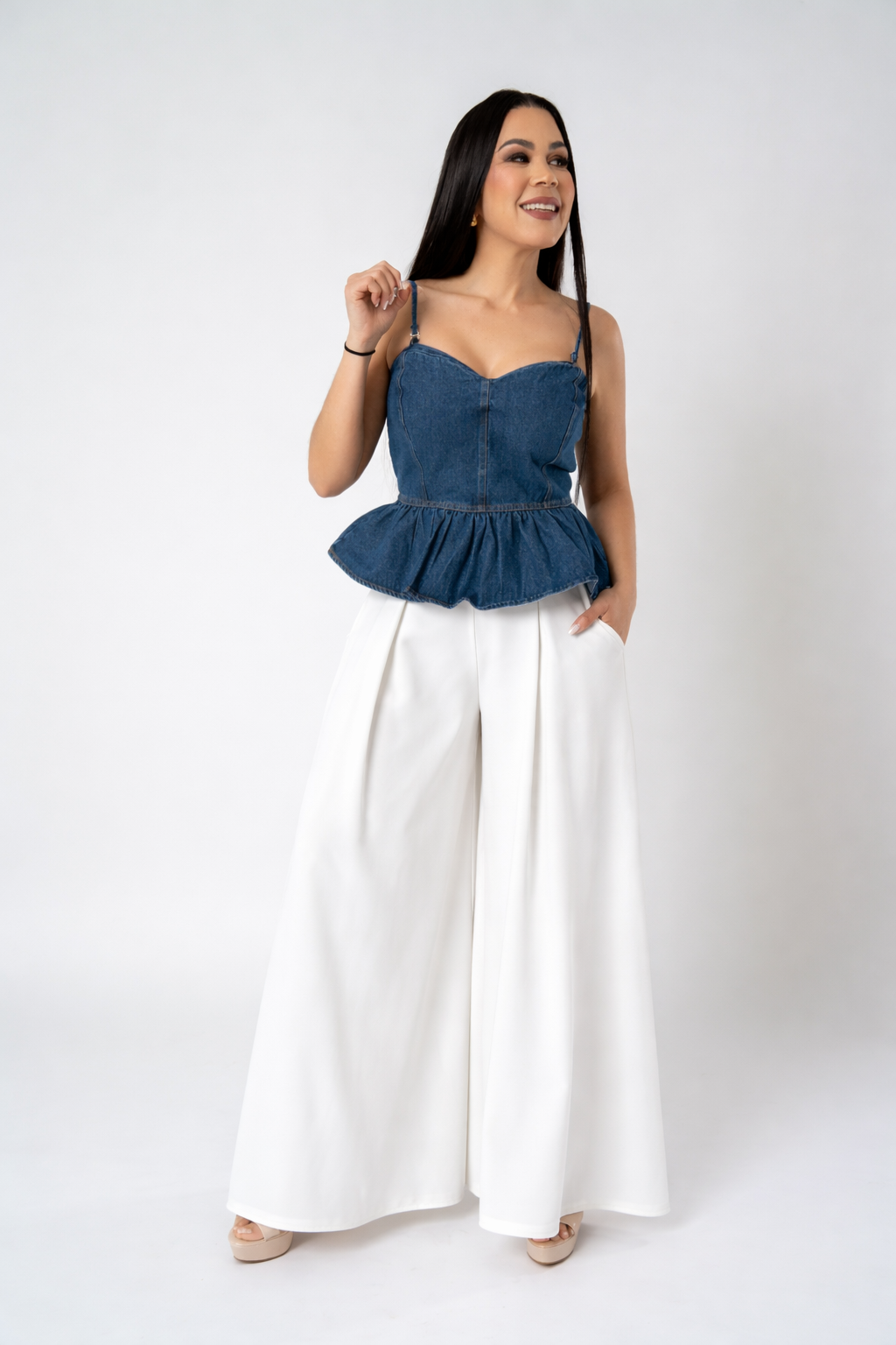 Women's Wide-Leg Palazzo Trousers with Pockets