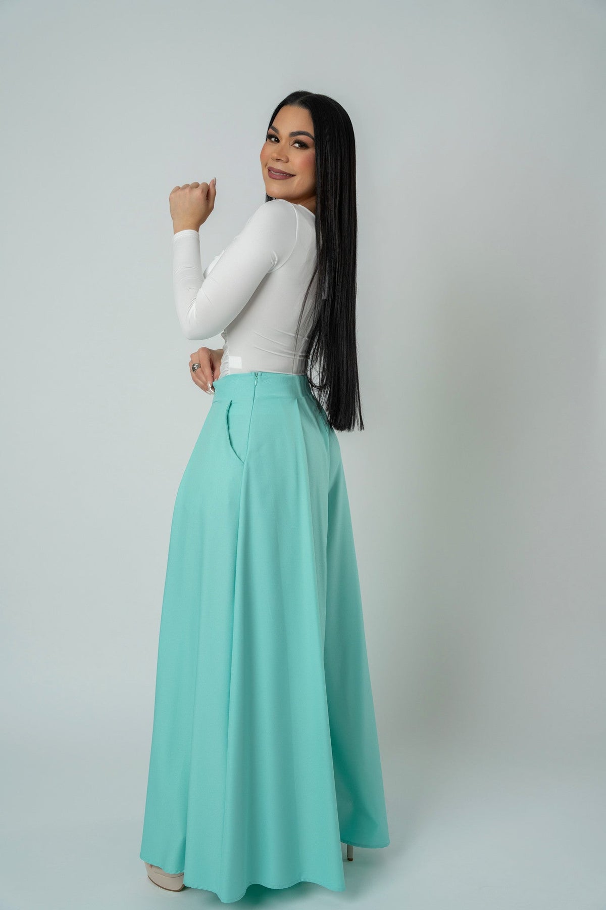Women's Wide-Leg Palazzo Trousers with Pockets