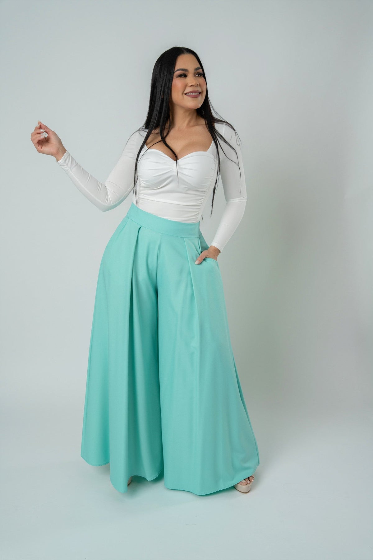 Women's Wide-Leg Palazzo Trousers with Pockets