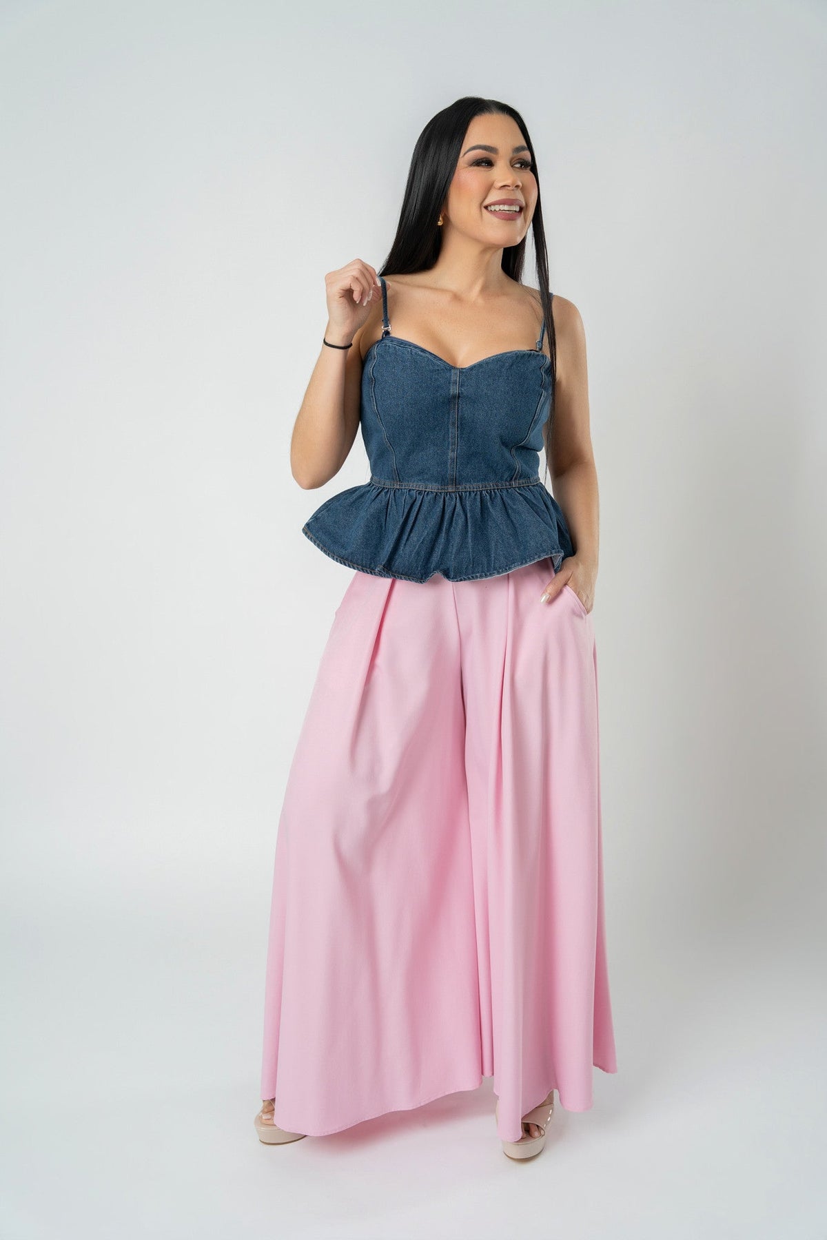 Women's Wide-Leg Palazzo Trousers with Pockets