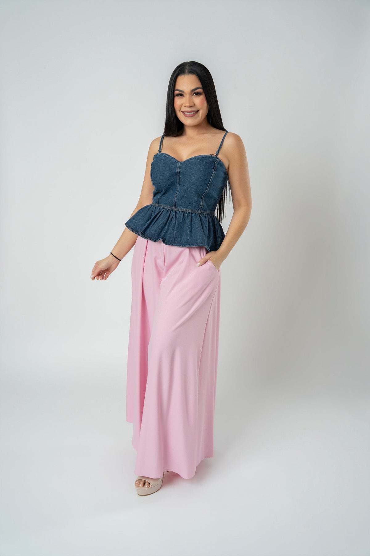 Women's Wide-Leg Palazzo Trousers with Pockets