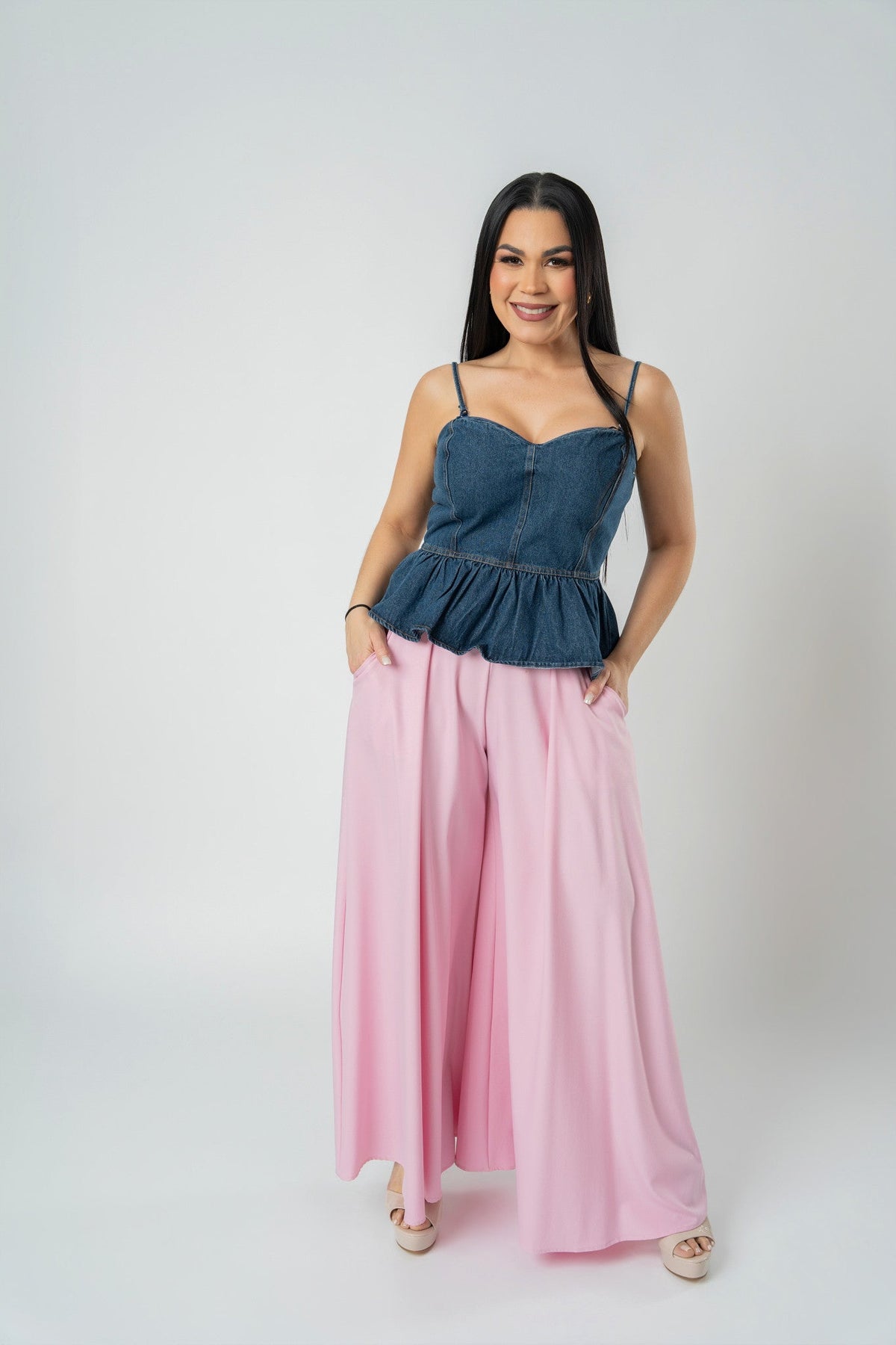 Women's Wide-Leg Palazzo Trousers with Pockets